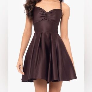 Blonde Nites Elegant Brown Sleeveless Dress